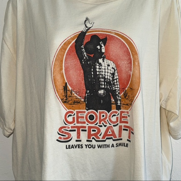 Wrangler George Strait "Leaves you with a Smile"  Crop Tee - Picture 2 of 7
